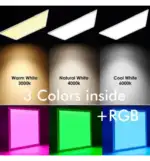 Panel LED 60x60 - Dimable - 40W CCT + RGB + SMART Google - Alexa C/Mando - Imagen 11