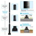 Poste farola acero galvanizado modular 5M-6M - Imagen 4
