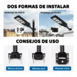 Soporte recto 49cm para farola 58mm para poste o pared - Imagen 6