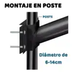 Soporte recto 49cm para farola 58mm para poste o pared - Imagen 8