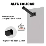 Soporte recto 49cm para farola 58mm para poste o pared - Imagen 9