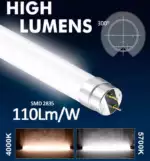 PACK10 Tubo LED T8 18W 120CM | GXtronic Cristal 300&ordm; - Imagen 6