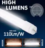 PACK10 Tubo LED T8 18W 120CM | GXtronic Cristal 300&ordm; - Imagen 5