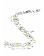 Tira LED Troquelada ZigZag 12V 8W/M IP20 - 120xLED/m Bobina 10 metros
