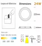 Downlight LED 24W Circular OSRAM CHIP DURIS E 2835 140Lm/W | 4CCT UGR17 | - Imagen 4