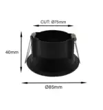 Downlight LED IP65 9W 12W 15W 4CCT Chip Bridgelux CRI 92+ 24&deg; Negro - Imagen 15