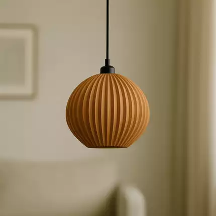 L&aacute;mpara Colgante "Idali" Color Beige/Flor&oacute;n Negro/Cable Negro