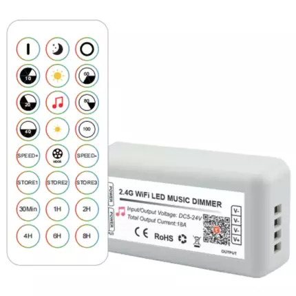 Dimmer Tira de LEDs WIFI Tuya 2,4G Control Remoto 24 Teclas