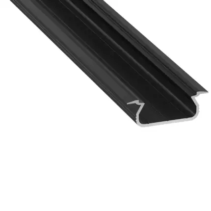 Perf&iacute;l Aluminio KIMERA-SELDE Anodizado Negro con Difusor Opal y Tapones 2,02M