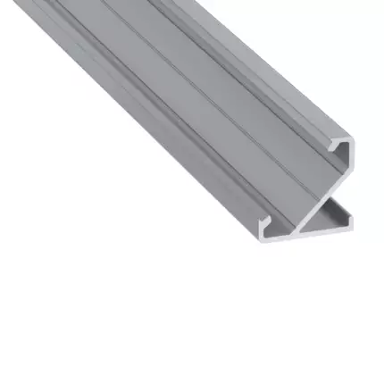 Perf&iacute;l Aluminio KIMERA-BARDE Anodizado Plata con Difusor Opal y Tapones 2,02M