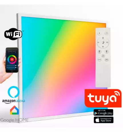 Pack 2 Panel LED 60x60 RGB+CCT 40W Smart Wifi 2.4GHz | Compatible Tuya App, Alexa, Google Home y Control Remoto