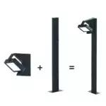 Aplique de Pared LED AERO 12W Cuadrado 3CCT Orientable 310° IP65 SMD3030 Osram - Imagen 2