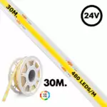 Tira LED COB 24V 12W/m 480 LED/m IP65 1560 lm/m | Bobina 30m Corte cada 5cm - Imagen 2