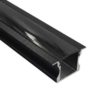 Perfil de Aluminio Empotrable Negro 2 metros Cubierta Negro | para Tiras LED Perfil de Aluminio Empotrable Negro 2 metros Cubierta Negro | para Tiras LED
