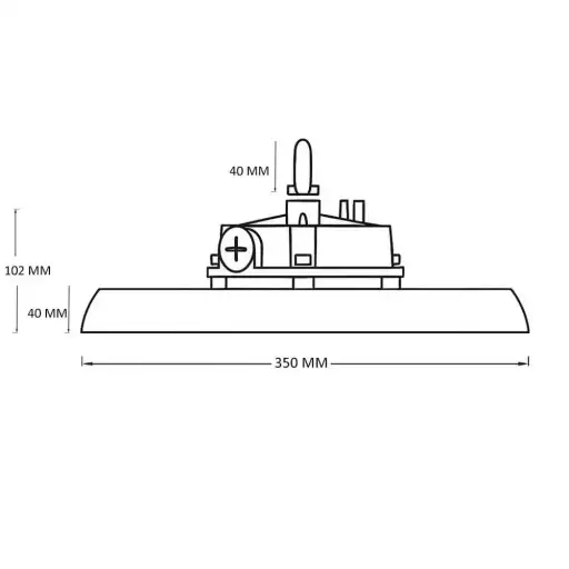 Campana Industrial LED 80W-100W-150W-200W - UFO - OPORTO - CHIP LUMILEDS - Medidas