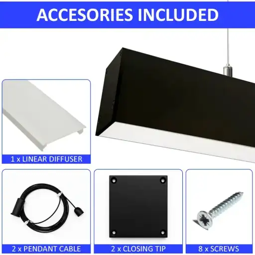 Lámpara lineal LED colgante _ INFINITY LINE _ Osram Driver ON_OFF - DALI - 0-10V - TRIAC _ Negro (5)