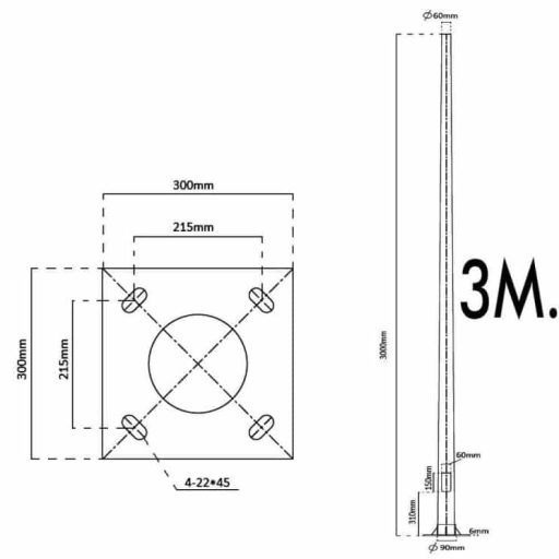 columna-troncoconica-galvanizada-3-metros-punta-60mm