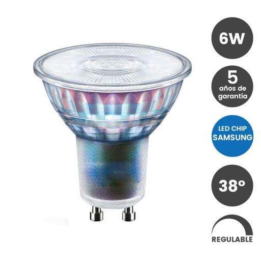 dicroica-led-6w-cristal-gu10-regulable-samsung-chip-5-anos-de-garantia