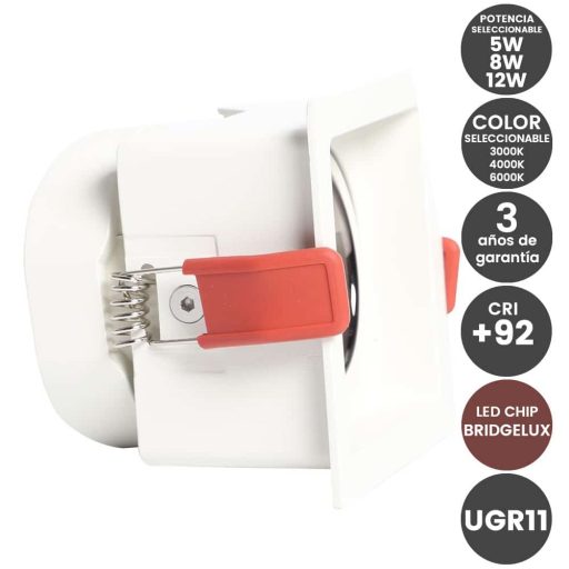 empotrable-led-potencia-y-color-seleccionable-5w-8w-12w-cuadrado-blanco-chip-bridgelux-ugr1-cri-92