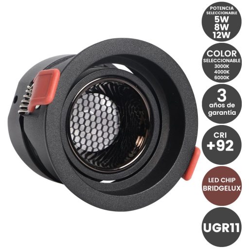 empotrable-led-potencia-y-color-seleccionable-5w-8w-12w-negro-chip-bridgelux-ugr1-cri-92