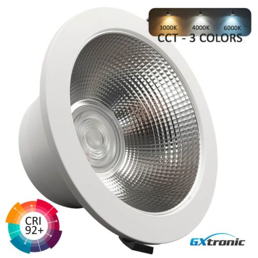 foco-downlight-led-circular-60w-gxtronic-3cct-cri92-ip65-corte-ø205mm
