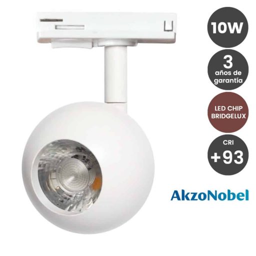 foco-led-10w-blanco-carril-monofasico-chip-bridgelux-cri93