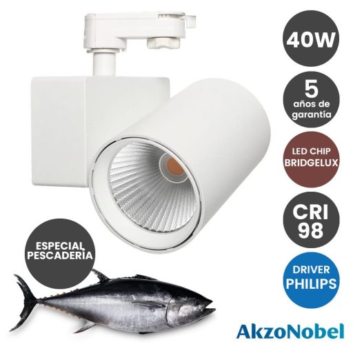 foco-led-40w-driver-philips-chip-bridgelux-blanco-para-carril-monofasico-especial-pescaderia