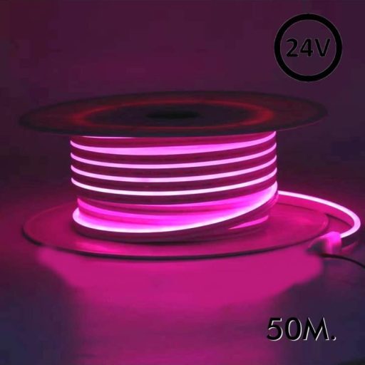 neón-led-flexible-24v-13wm-bobina-50m-6x12mm-rosa