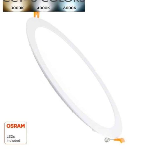 placa slim led circular 30w